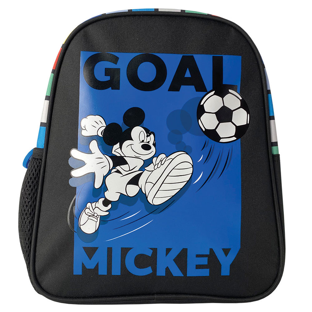 Ghiozdan prescolari, imprimeu GOAL si Mickey, negru, 28 x 24 x 9 cm - imagine 4